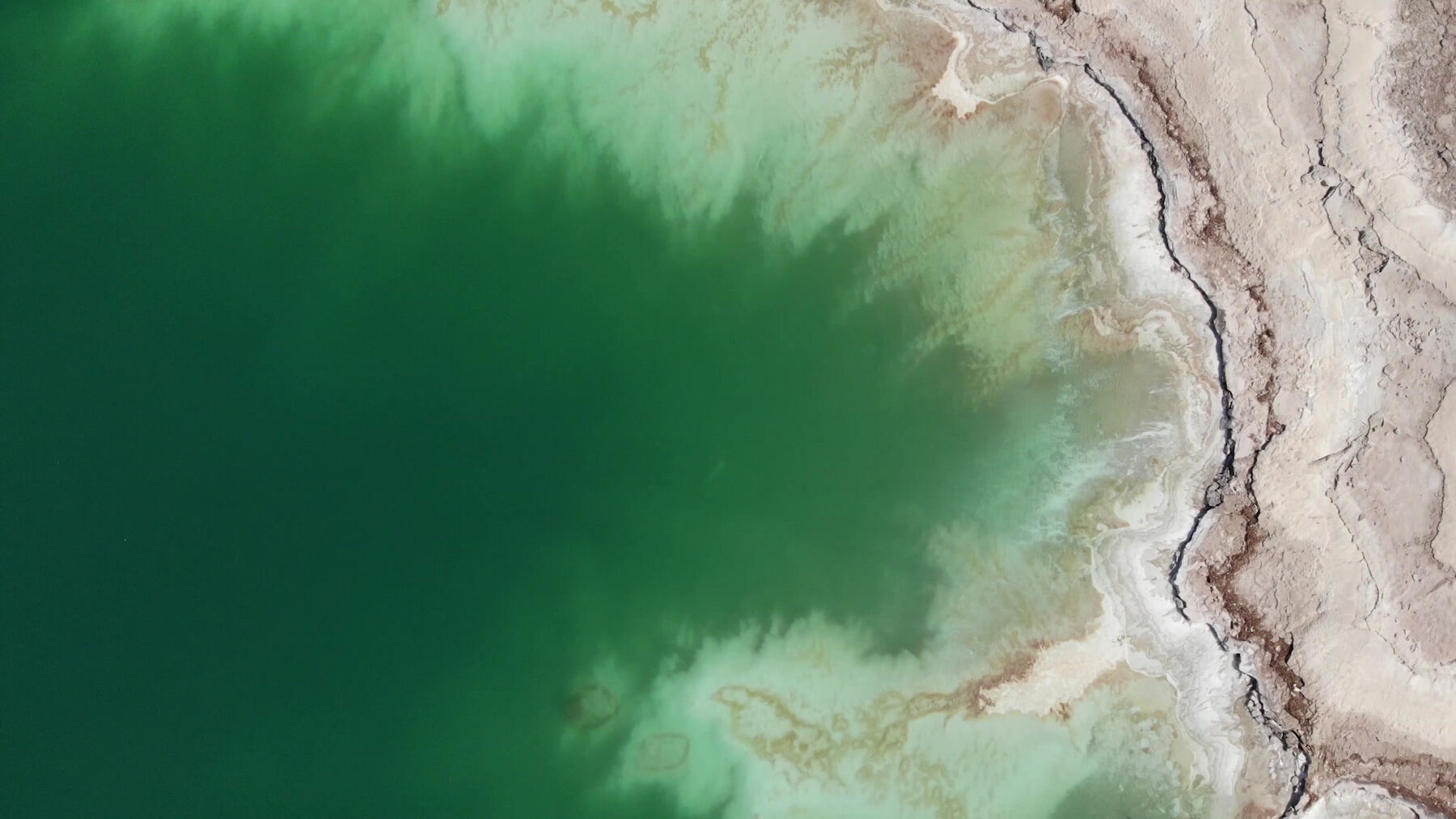 The Dead Sea shoreline from above